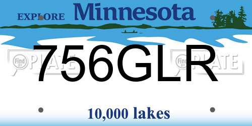 756GLR Minnesota License Plate