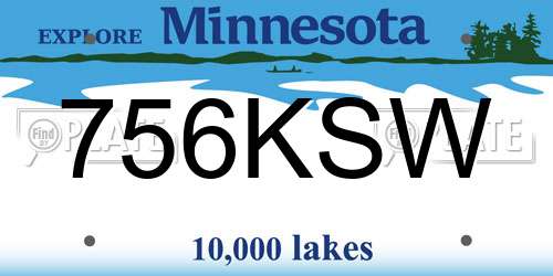 756KSW Minnesota License Plate