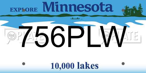 756PLW Minnesota License Plate