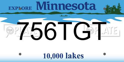 756TGT Minnesota License Plate