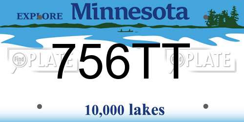 756TT Minnesota License Plate