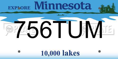 756TUM Minnesota License Plate
