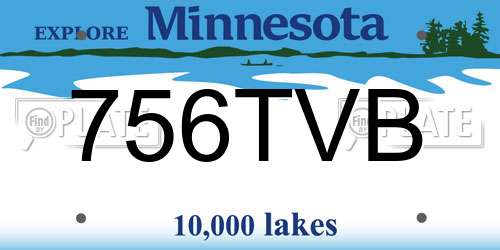 756TVB Minnesota License Plate