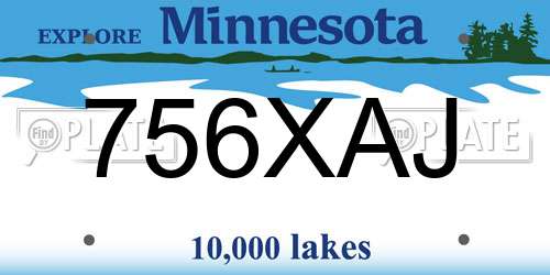 756XAJ Minnesota License Plate