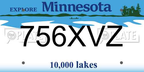 756XVZ Minnesota License Plate