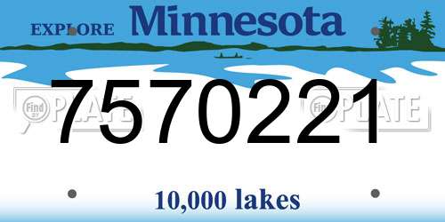 7570221 Minnesota License Plate