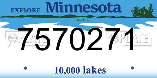 7570271 Minnesota License Plate