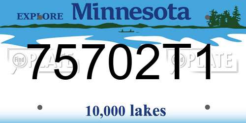 75702T1 Minnesota License Plate