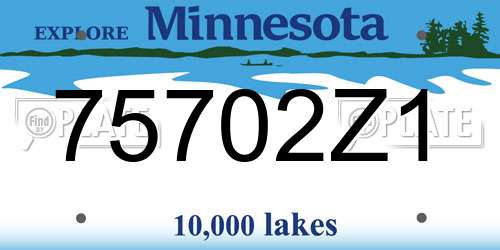 75702Z1 Minnesota License Plate