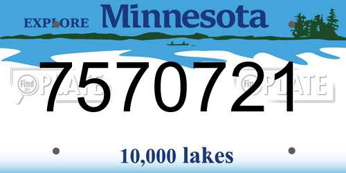 7570721 Minnesota License Plate