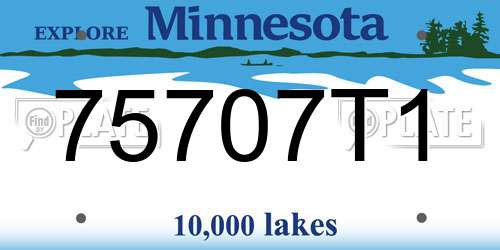 75707T1 Minnesota License Plate