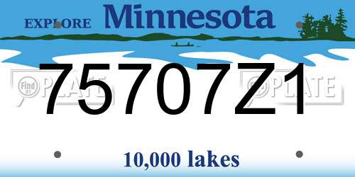 75707Z1 Minnesota License Plate