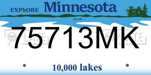 75713MK Minnesota License Plate