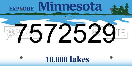 7572529 Minnesota License Plate