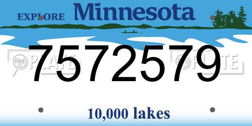 7572579 Minnesota License Plate