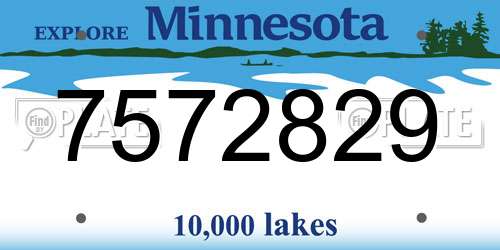 7572829 Minnesota License Plate