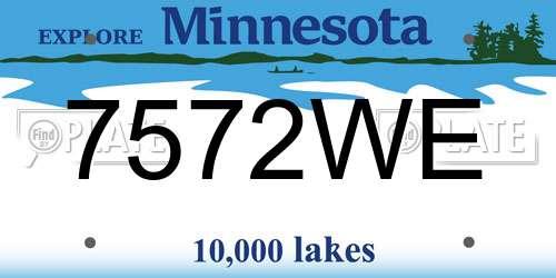 7572WE Minnesota License Plate