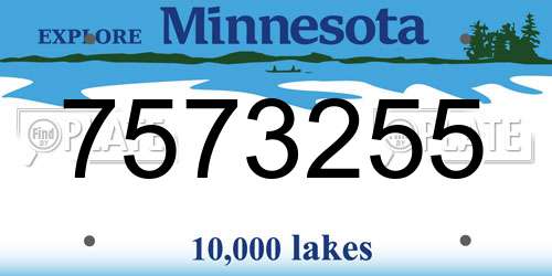 7573255 Minnesota License Plate