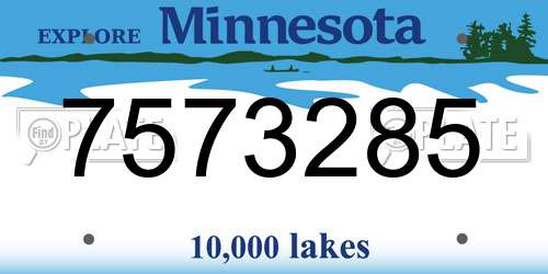 7573285 Minnesota License Plate
