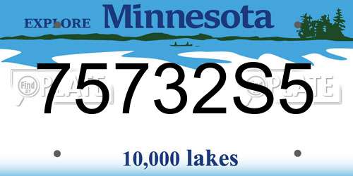 75732S5 Minnesota License Plate