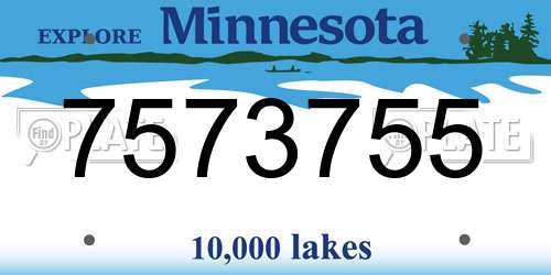 7573755 Minnesota License Plate