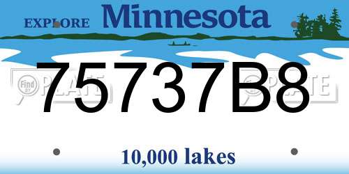 75737B8 Minnesota License Plate