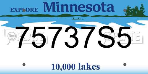 75737S5 Minnesota License Plate