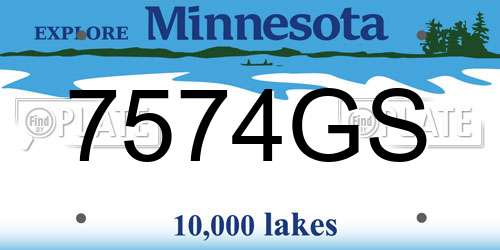 7574GS Minnesota License Plate