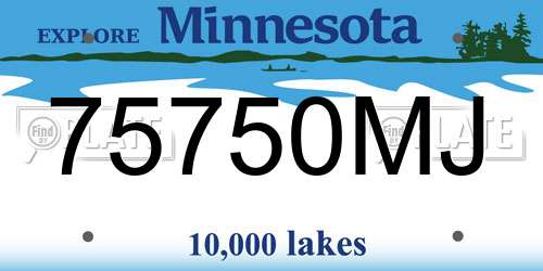 75750MJ Minnesota License Plate