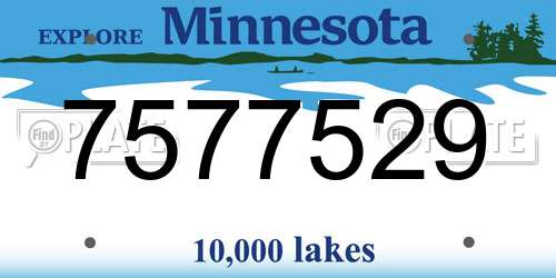 7577529 Minnesota License Plate