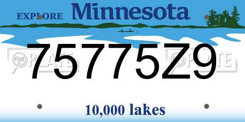 75775Z9 Minnesota License Plate