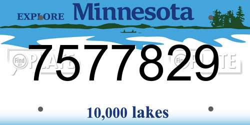 7577829 Minnesota License Plate