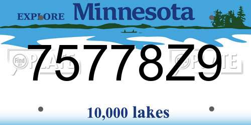 75778Z9 Minnesota License Plate