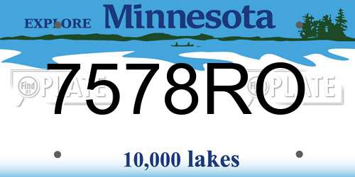 7578RO Minnesota License Plate