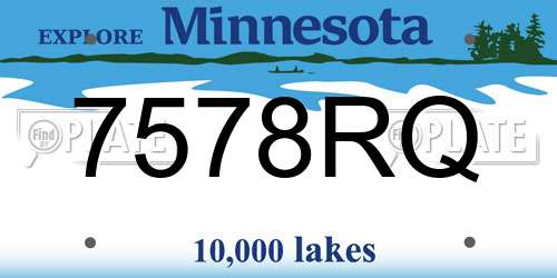 7578RQ Minnesota License Plate