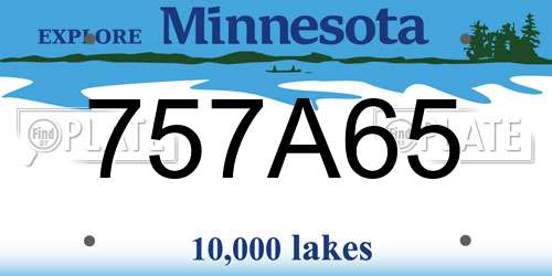 757A65 Minnesota License Plate