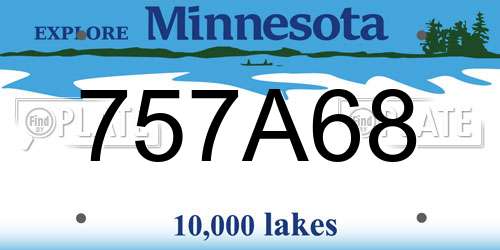 757A68 Minnesota License Plate