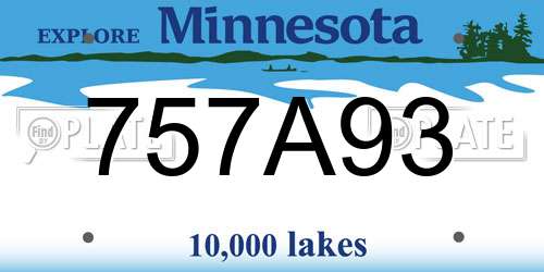 757A93 Minnesota License Plate