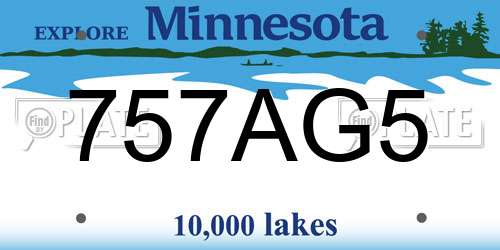 757AG5 Minnesota License Plate