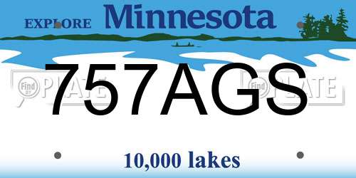 757AGS Minnesota License Plate