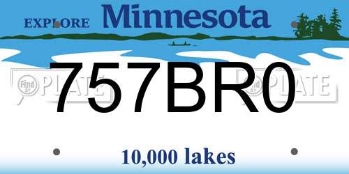 757BR0 Minnesota License Plate