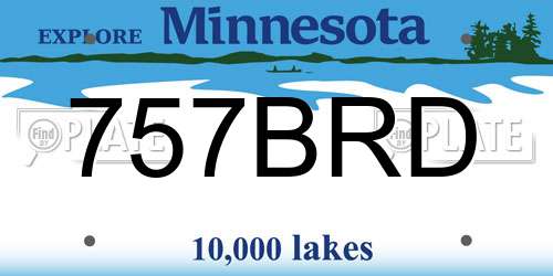 757BRD Minnesota License Plate
