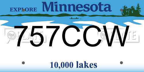 757CCW Minnesota License Plate