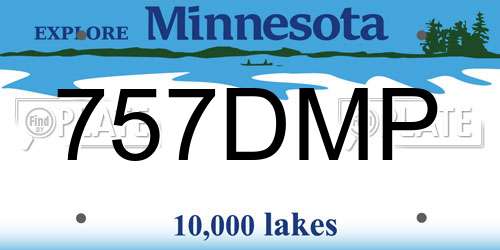 757DMP Minnesota License Plate