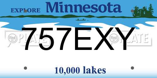 757EXY Minnesota License Plate
