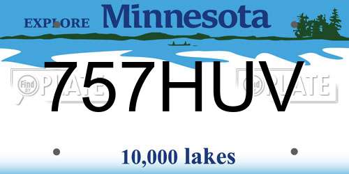 757HUV Minnesota License Plate