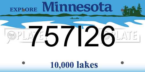 757I26 Minnesota License Plate