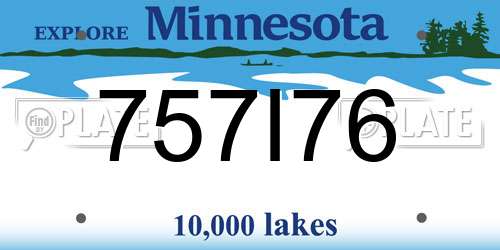 757I76 Minnesota License Plate