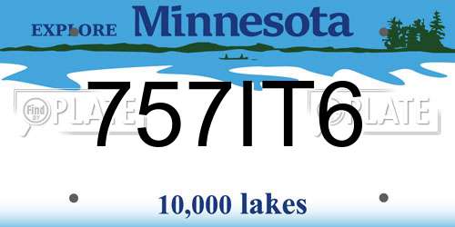 757IT6 Minnesota License Plate