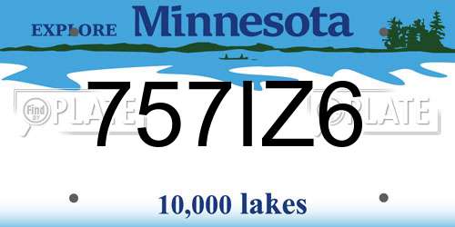 757IZ6 Minnesota License Plate